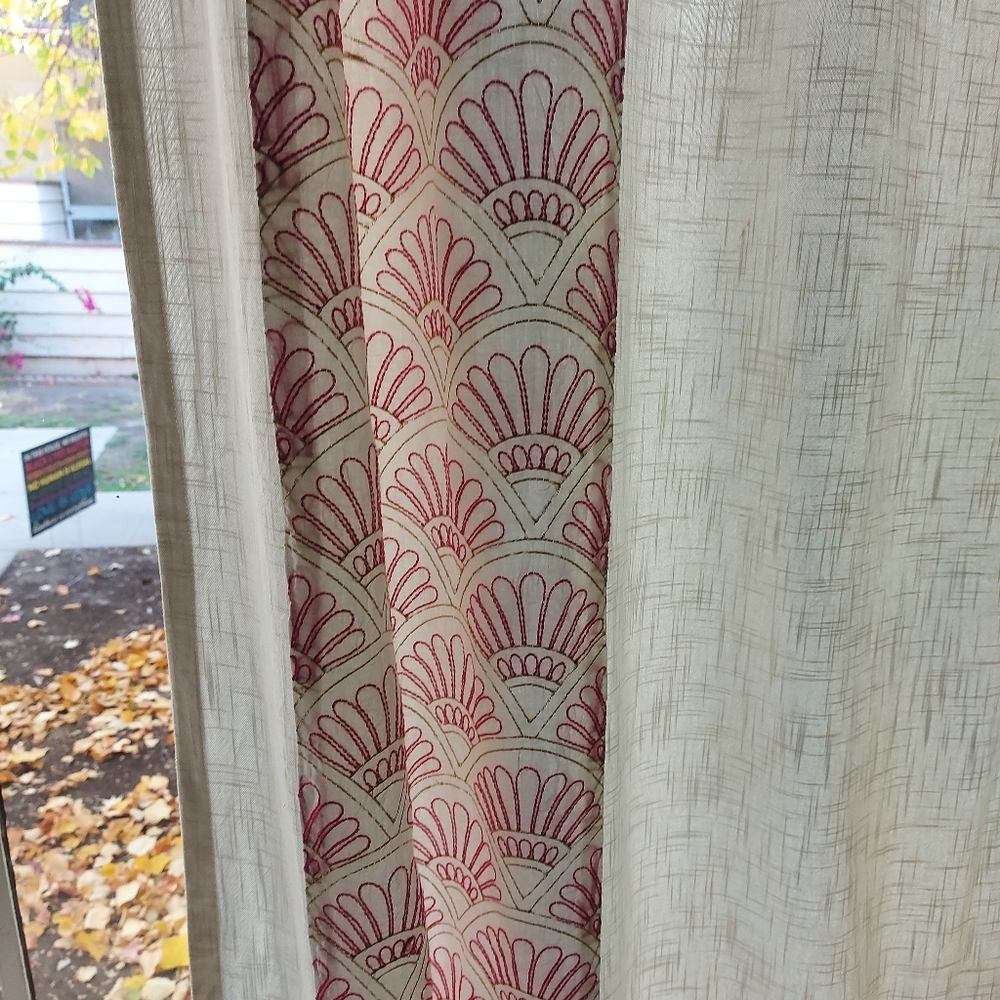 *Set*of Anthropologie embroidered Charlie Curtain